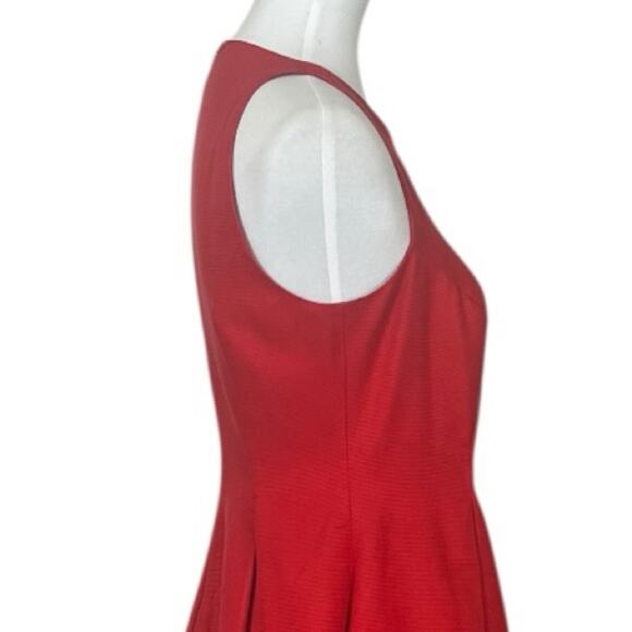 Kate Spade Dress Fit Flare Round Neck Cherry Red Cotton Silk Women’s Size 10 - Picture 7 of 11